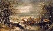 Joos de Momper Winter Landscape with The Flight into Egypt oil on canvas